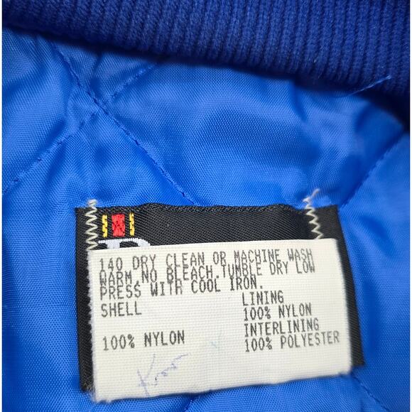 VTG Butwin Pilots Alaska Jacket Blue Satin Baseball Insulated Made USA Men's XL - Picture 8 of 8